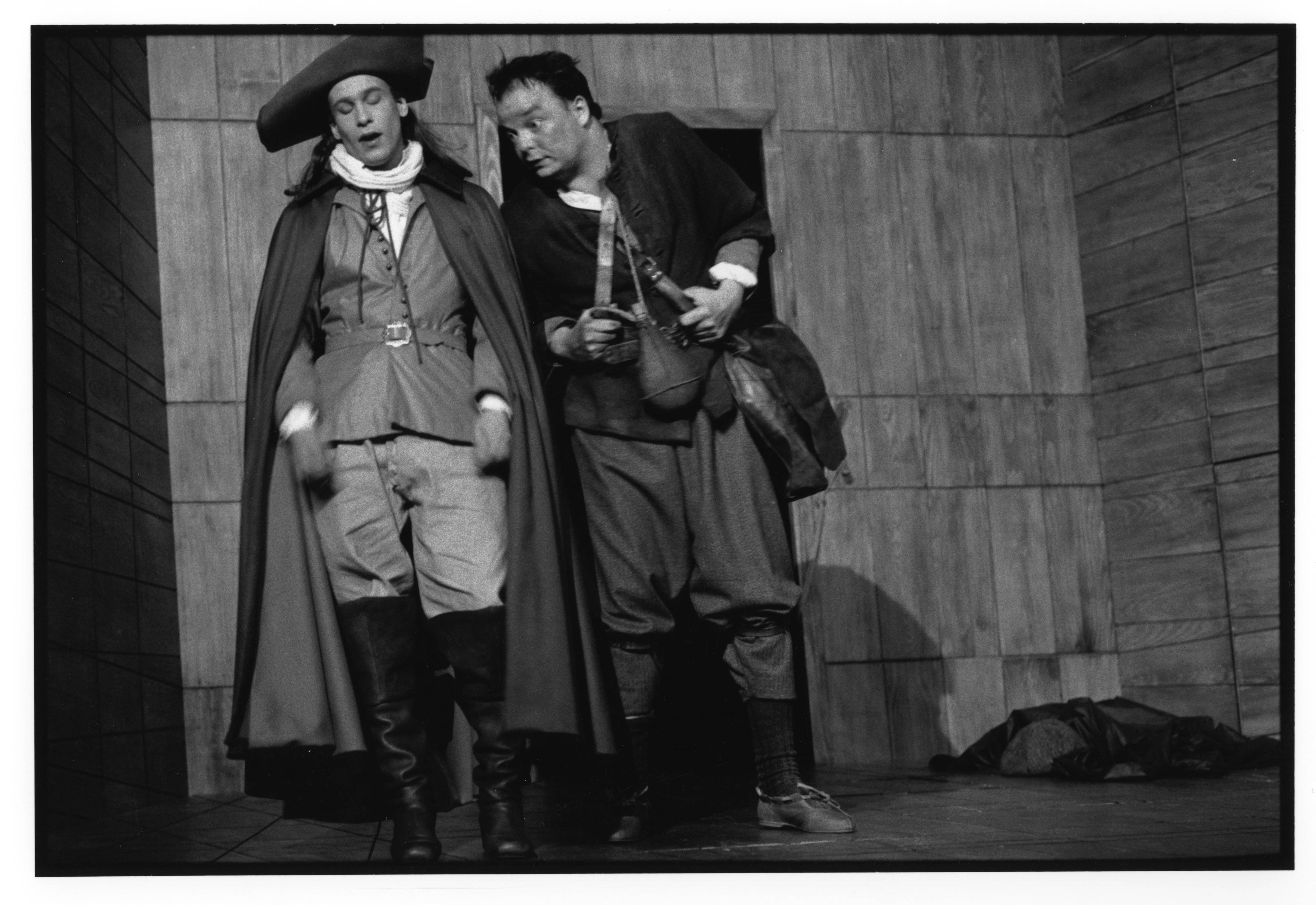 Mark Saporta et Daniel Znyk dans Sganarelle ou Le cocu imaginaire de Molière - Mise en scène Jacques Lassalle - 1990-1991